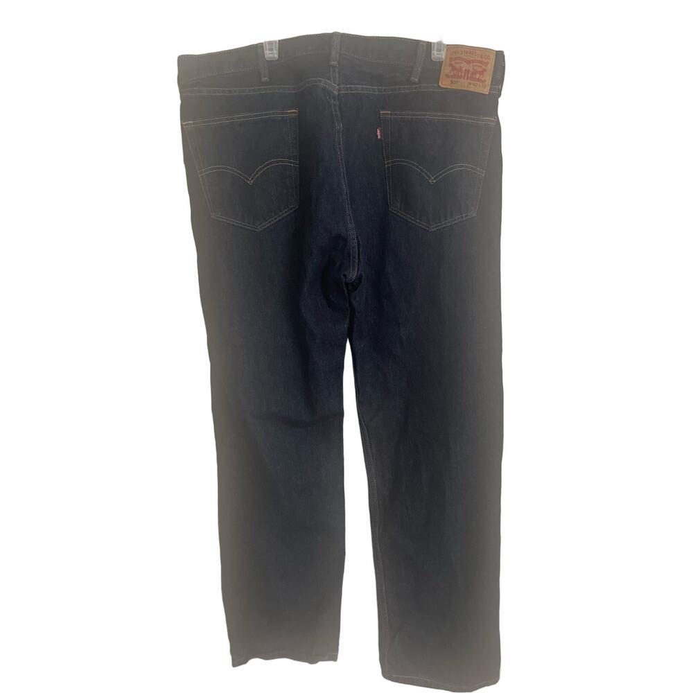 Men's Regular Fit Levi 505 Size 42W 32L Dark Wash Blue Jeans, B93